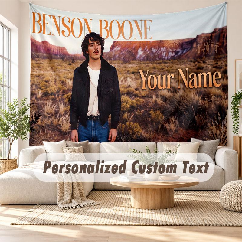 Custom Name Wall Hanging Tapestry,Benson Boone Decorative Backdrop Tapestry For Dorm Home