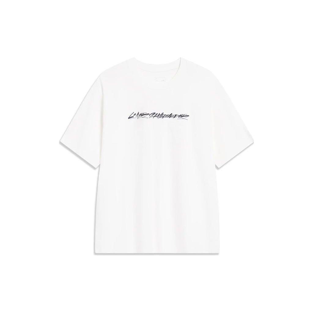 Li-Ning Совместная брендовая футболка OG Slick Letter Smile с круглым вырезом и короткими рукавами, мужские топы Off-White AHST475-4