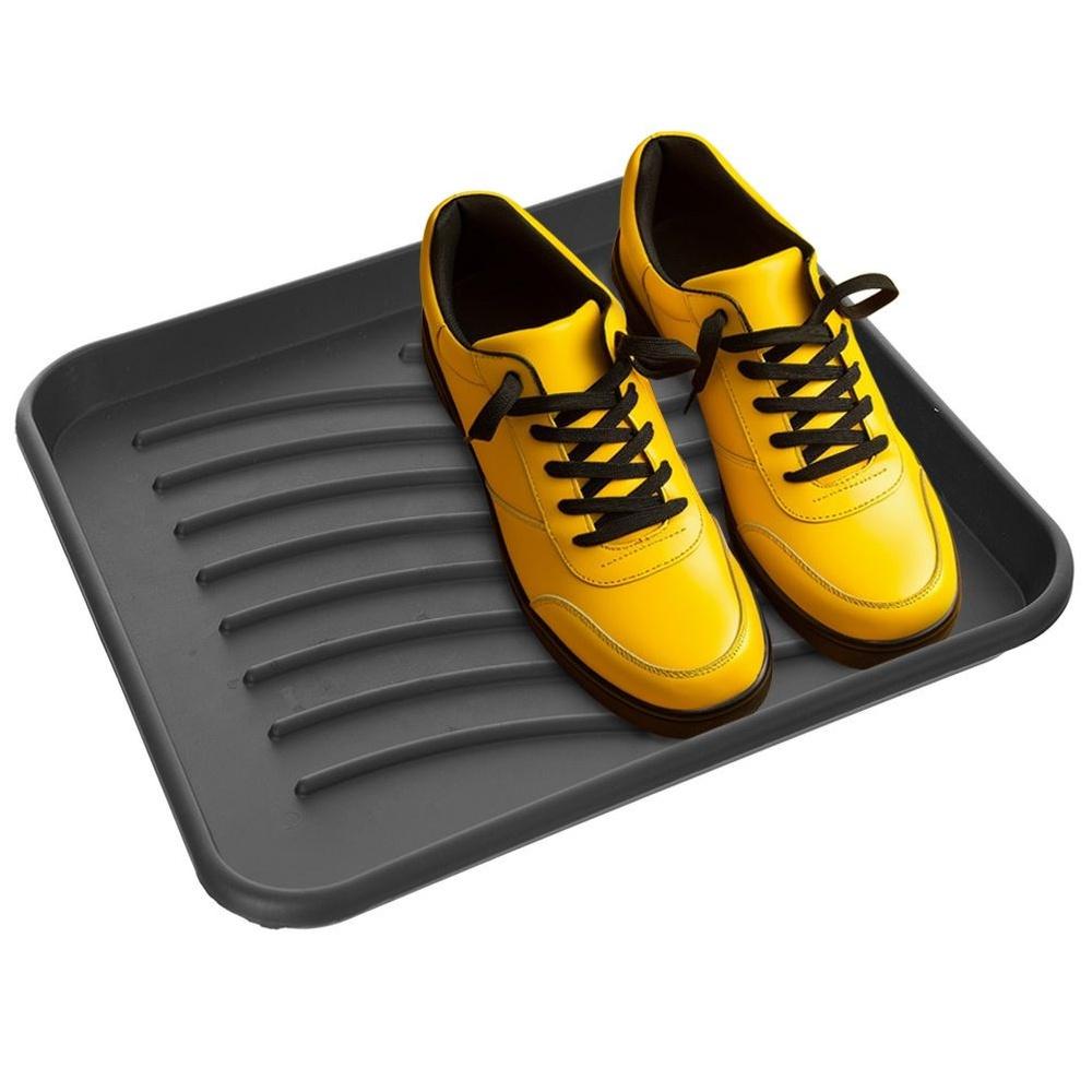 Black Plastic Shoe Drip Mat 38x38cm