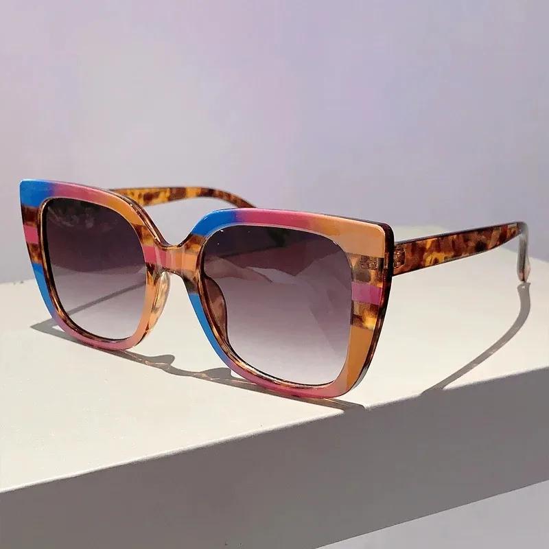 2025 New Brand Designer Square Sunglasses Women Men Oversized Cat Eye Sunglass Gradient Lens Glasses for Women Driving Shades