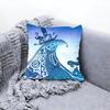 Calm Light Blue Ocean Ripple Print Cushion Cover Premium  Reversible Pillow Cove in One Design for Any Room  Car Interior