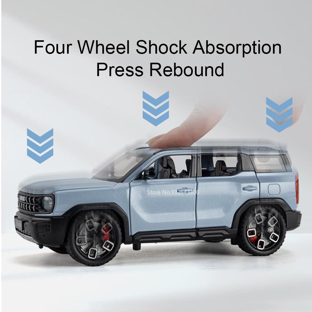 Масштаб 1:24 HAVAL X-DOG FJ Cruiser Металлические литые внедорожники с инерционным механизмом, музыка и свет, открывающиеся двери, модели, автомобильные украшения для взрослых