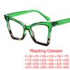 Trendy Fashionable Women'S Reading Glasses Luxury Brand Green Leopard Eyeglasses Female Anti Blue Light Presbyopia Eyewear