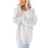Autumn and Winter Women's Plus Size Twist Cardigan Solid Colour Medium Long Chunky Knit Sweater