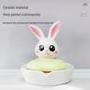 Креативная керамическая мыльница в виде кролика - Без скопления воды для ванной комнаты отеля или умывальника