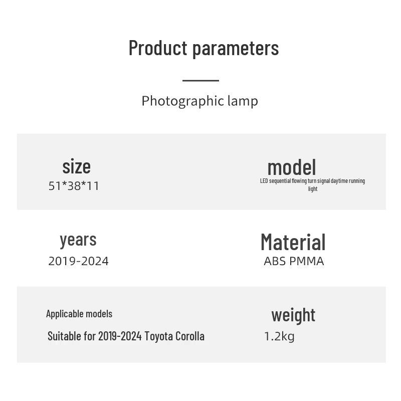 LED DRL Front Bumper Lights for 2019-2024 Toyota Corolla