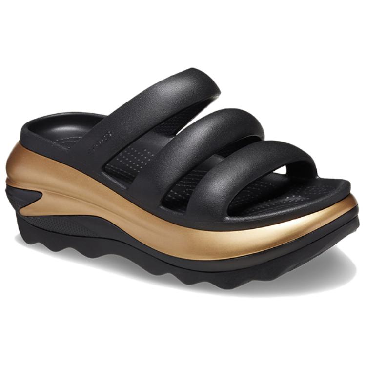 Crocs Нескользящие Износостойкие Нескользящие Износостойкие Шлепанцы для Скольжения Женские Черно-Золотые 210459-072