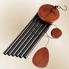 25-Inch Wooden Wind Chime with 6 Aluminum Tubes S-shaped Hook Natural Soothing Melody Garden Patio Outdoor Decoration Hanging Wind Bell Pendant