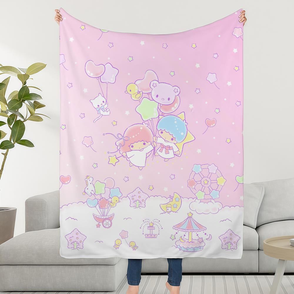 Blanket Throw Super Cosy Plush L-Little Living S-Stars Room Sofa Couch Cartoon SRO Childish T-Twin Cute Birthday Gifts