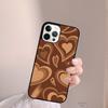 Эстетичный коричневый чехол для телефона 'Latte Love' с сердцем для iPhone 17 Air 13 12 14 15 16 Чехол для Apple Pro Max Plus