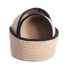 Pack of 3 Natural Linen Rope Woven Baskets Sturdy Woven Basket Collection for Contemporary Home Organizing Needs