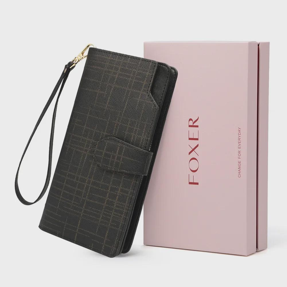 Женский роскошный двухслойный длинный клатч-кошелек из коровьей кожи 2024 года