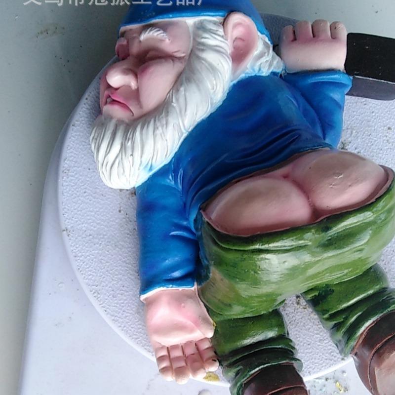 Пародия Пьяный Гном на Земле Смола Украшение Гном Рождественский Дизайн Украшение для Двора Смола