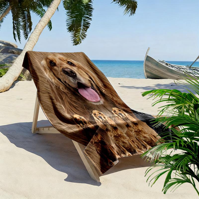 American Cocker Spaniel Print Beach Towel, Large Soft Quick Dry Towel for Beach Camping Swimming