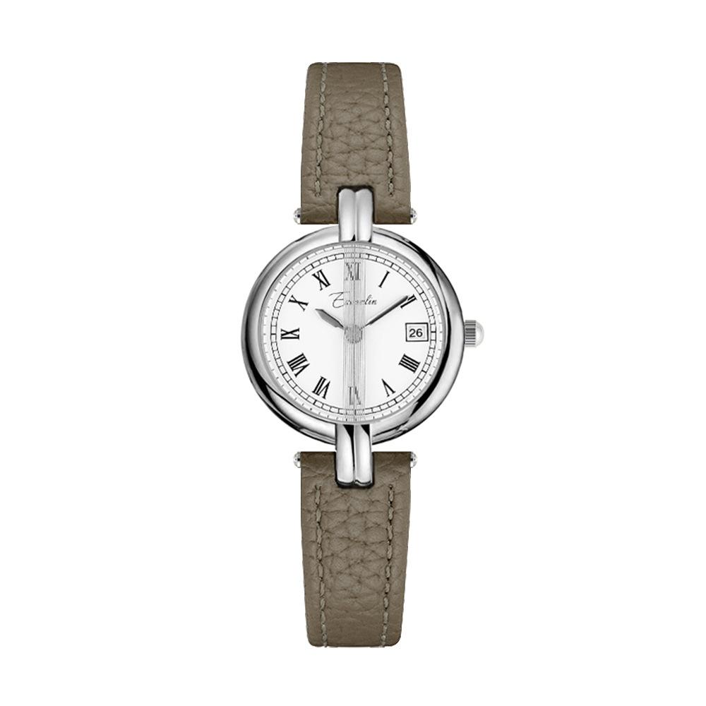 Легкие роскошные новые модные деловые простые женские часы с римским круглым циферблатом и календарем в стиле ретро с кварцевыми часами