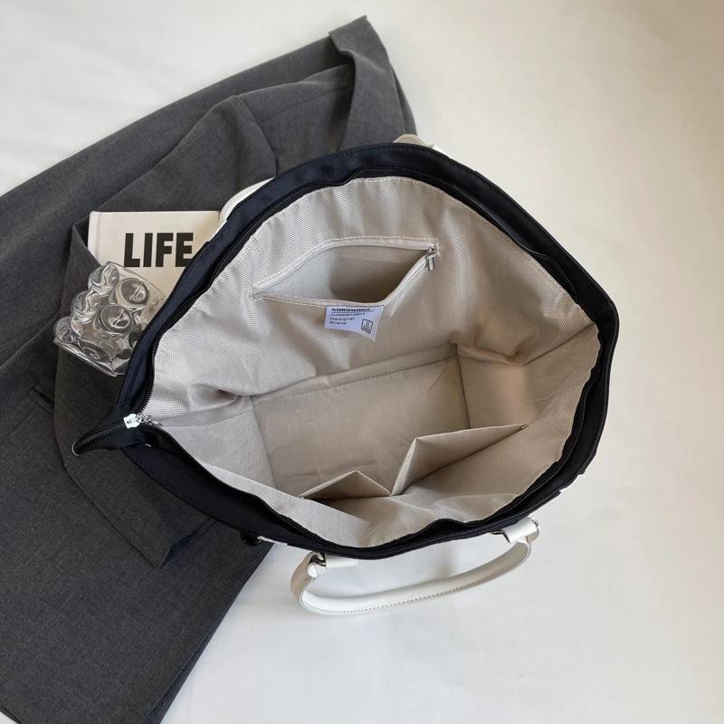 Нейлоновая ткань большой вместимости, универсальная контрастная сумка-письмо, классическая женская сумка для отдыха высокого качества