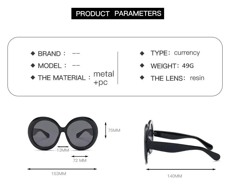 Unisex Big Round-shaped Sunglasseses High-end Vintage Large-sized Shade for Women Men Designer-made Good Superior Quality Green Black UV400 Oculos