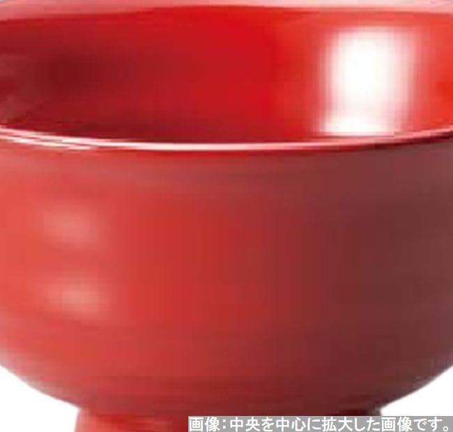 J-Kitchens Miso Soup Bowl, Japanese-Made Wooden Rice Bowl, Vermilion (1 Bowl), 10.7cm, Dishwasher Safe, Hand-Painted Lacquer Finish, Part 1