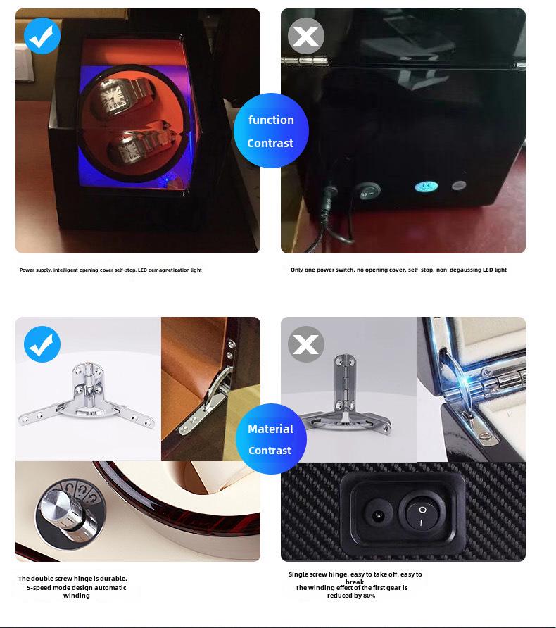 Автоматическая коробка для подзавода часов: Кейс-ротатор для часов 4+6 для механических часов