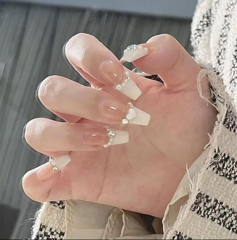 24 шт./кор., длинные накладные ногти в форме гроба, звезды, луна, дизайн, цвет макарон, прозрачный, со сверлом для ногтей, съемные накладные ногти