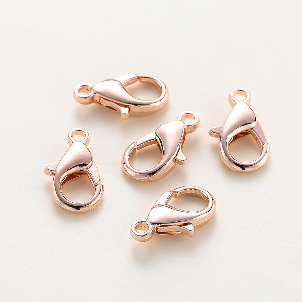 10pcs/lot 14K 18K Gold Plated Necklace Extender Chain Lobster Clasps Jump Ring Connectors Clips For DIY Jewelry Bag Craft Making
