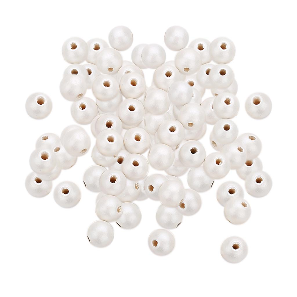 100 штук жемчужно-белые деревянные бусины-разделители для изготовления ювелирных изделий 8 мм