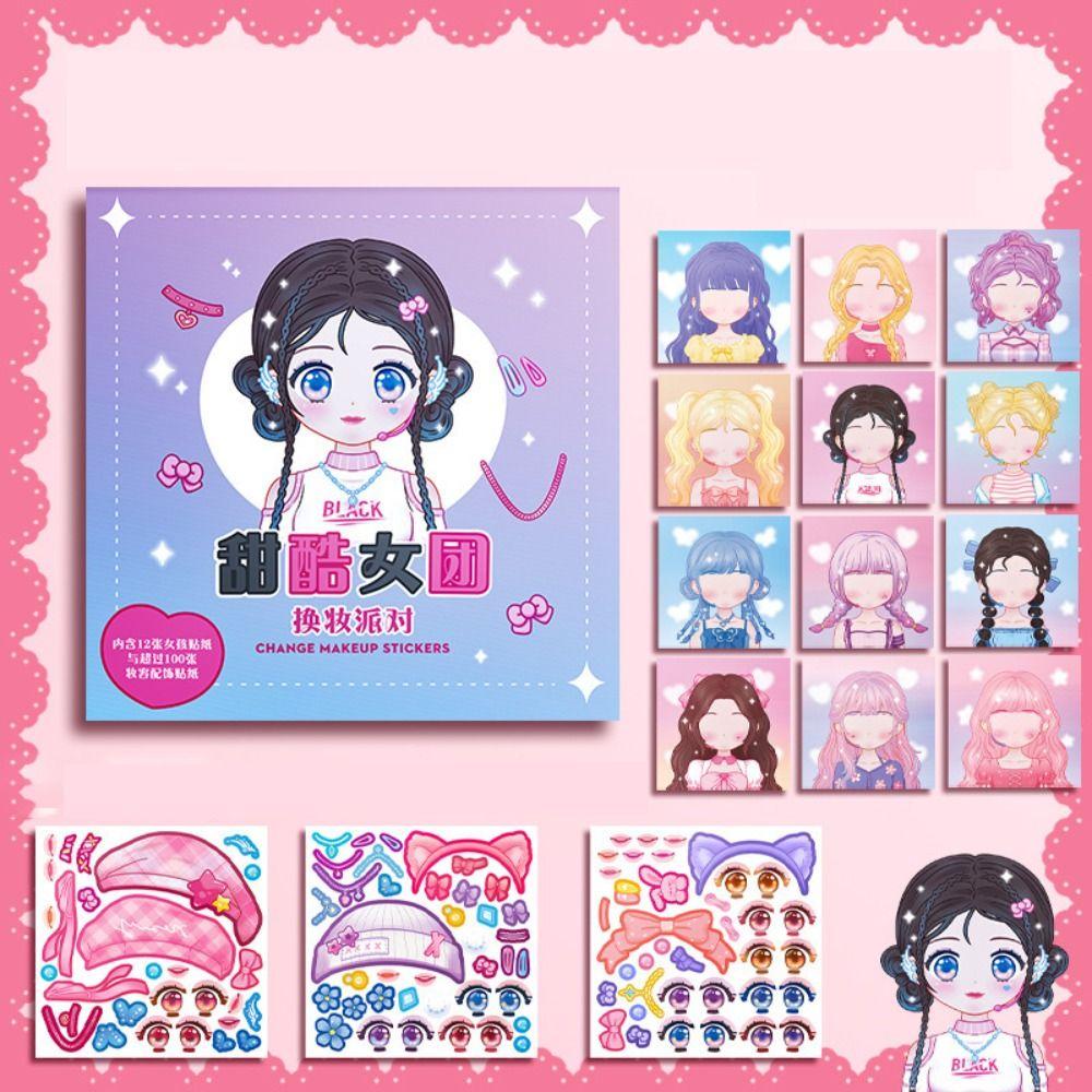 Красивая наклейка для макияжа, книга, головоломки, игры, наклейка со сменой лица, наклейка со сменой лица