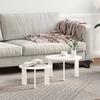 Coffee Table Set 2 pcs White Solid Pine Wood