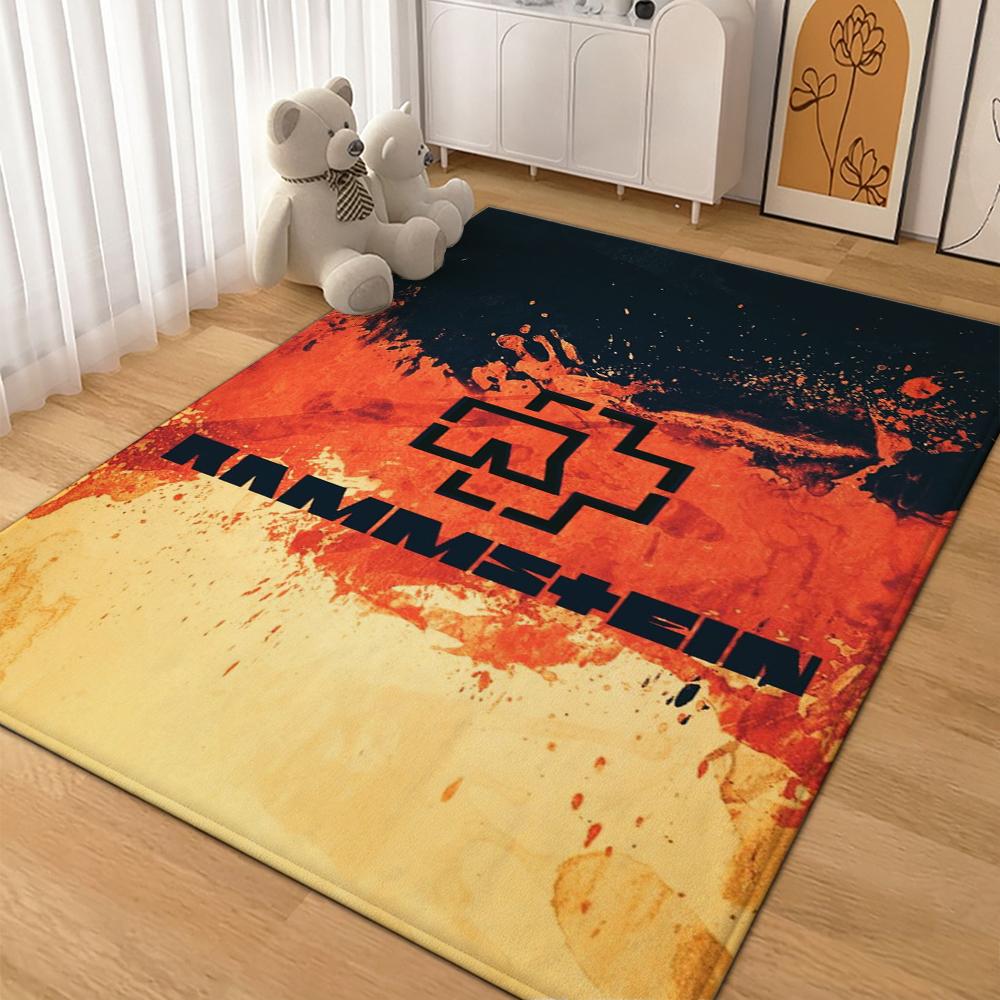 Rammstein Iconic Band Logo Indoor Rug Durable Easyclean Carpet For Study Reading Area Home Party Decor Christmas Gift