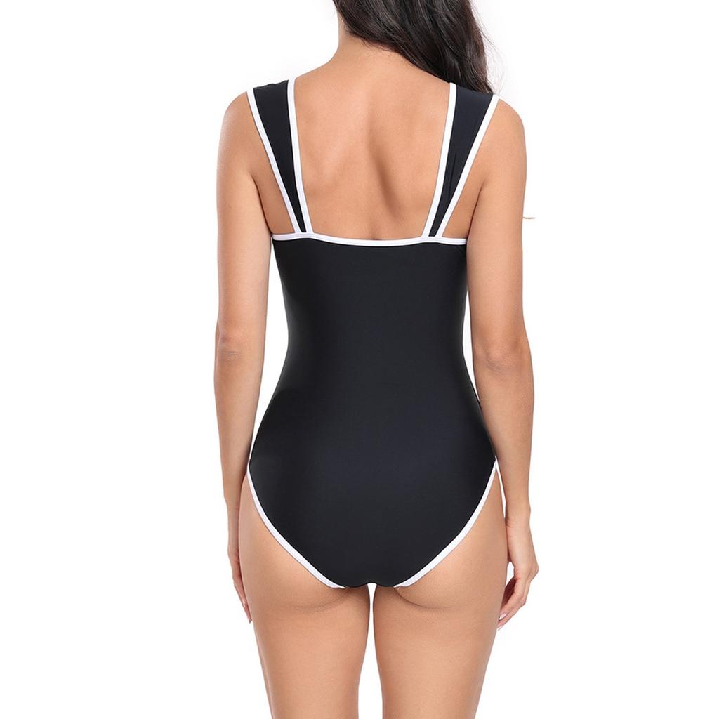 Женская мода, сексуальный спортивный быстросохнущий цельный бикини, однотонный купальник