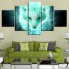 Green Light White Wolf Avatar Poster 5pcs Modern Home Wall Decor Canvas Picture Art HD Print Painting On Canvas for Living Room