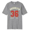 Brooklyn 36 Art Letter Retro Design Cartoons Printing Clothing Men Breathable T Shirt Loose T Shirts Cotton Short Sleeve
