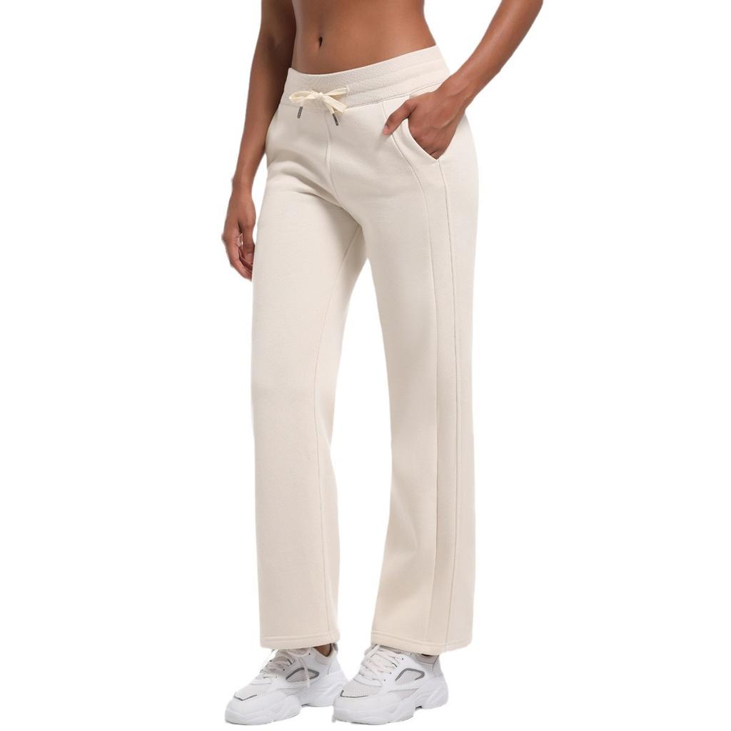 Модные повседневные удобные универсальные утепленные свободные спортивные штаны с завязками по бокам и драпировкой, широкие штаны для фитнеса и йоги для женщин