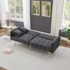 Two-Seater Multifunctional Sofa Bed, Adjustable Backrest + Multi-Level Armrests. Folding Sofa Bed for Living Room - Velour Cover. Sleeping Area