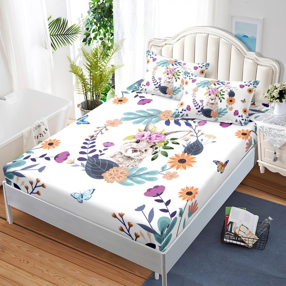 Mattress Mattress Cover Three-Piece Mattress Protective Cover Fully Enclosed Illustration Rabbit