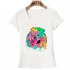 Colorful Chow Dog In Art Print T-Shirt Summer Unique Women T-Shirt Dog Lovers Hip