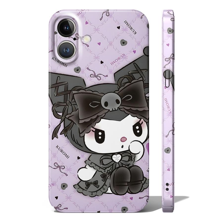 Мультяшный чехол Sanrio Kuromi для iPhone 17 Air 14 X 13 11 15 Plus XR 16 Pro Max 12 Жесткая крышка для телефона