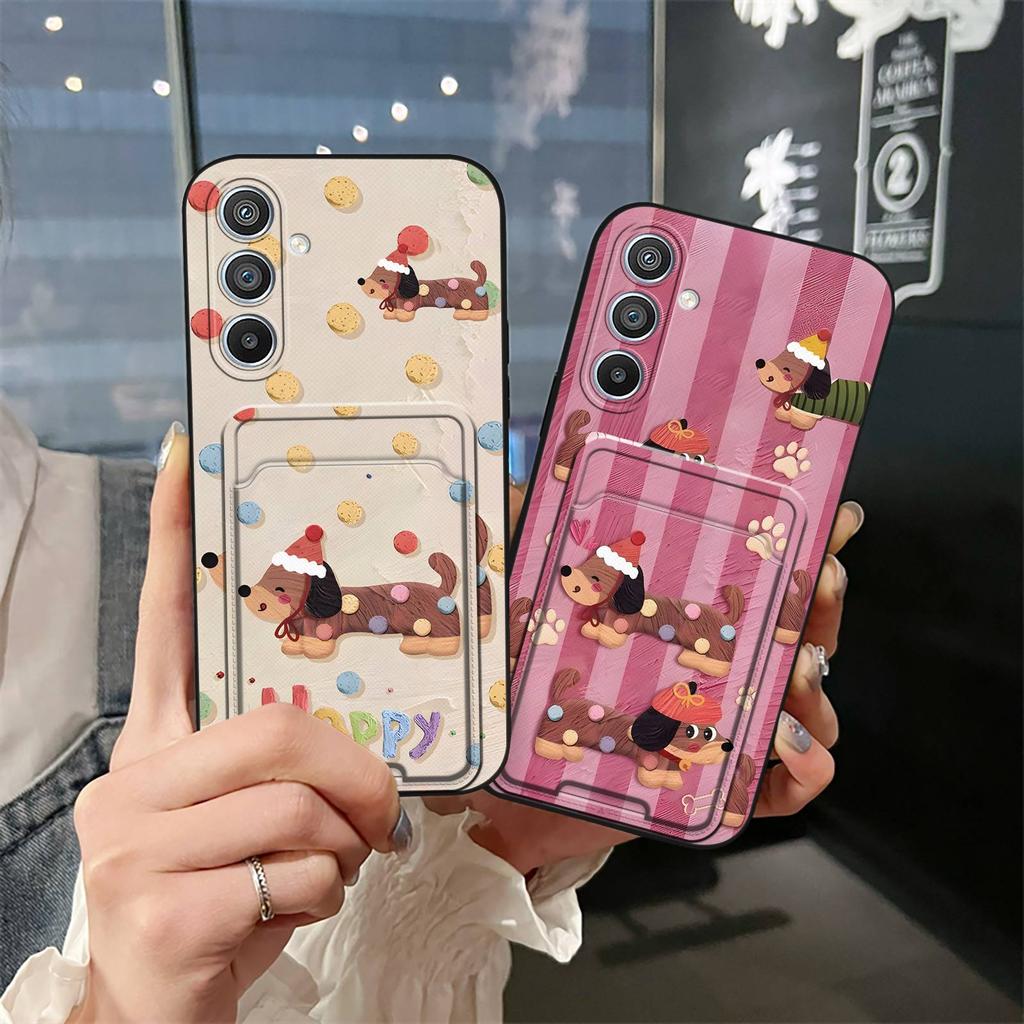 Мультяшный ТПУ чехол для телефона для Samsung Galaxy S24 Plus/S24+/S24 Pro Слот для карт Мягкий чехол Полная защита Сумка для карт Пыленепроницаемый Прочный