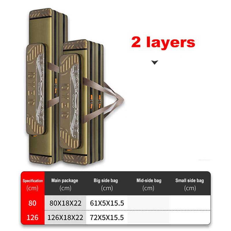 Рыболовная сумка 80/90/100/120/125/130 см 2/3/4-слойная рыболовная сумка Оксфорд Складная удочка Сумка для катушки Сумки для хранения рыболовных снастей Дорожный чехол X402G