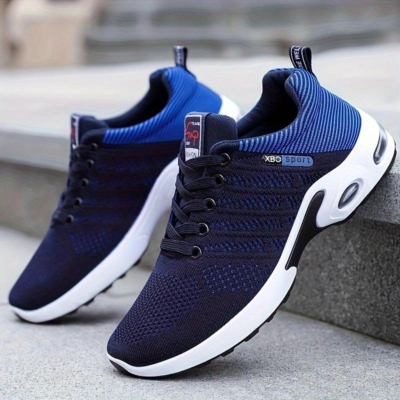 Changfengshu Men's Shoes Large-size Processing Custom Fly-woven Breathable Sports Shoes Lightweight Soft-soled Running Shoes Shallow-mouth Air Cush