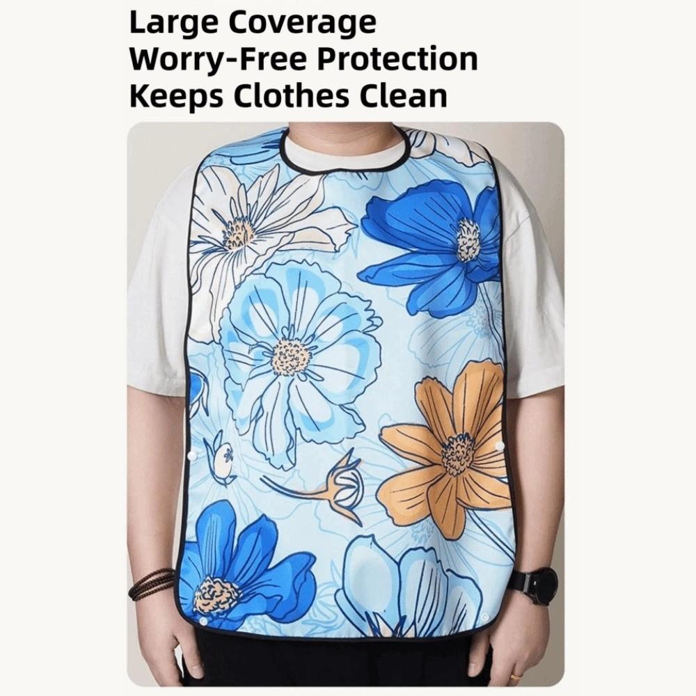 Floral print Feeding Bibs Reusable Dining Bibs Elderly Care Protection Adult Bibs Elderly Care