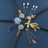 Disk Hair Tassel Women Chinese Style Wooden Hair Fork Flower Hairpins Hair Sticks Hair Accessories