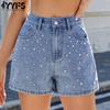 YYFS Женские модные повседневные спортивные шорты с принтом в горошек и высокой талией