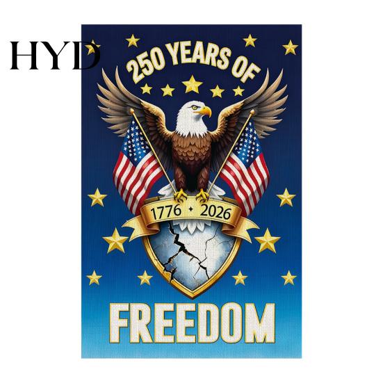 Porch Patriotic Flag 250th Anniversary America Garden 250 Years of Freedom Banner 4th July Yard Sign for Independence Day Memorial Gift American