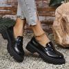 Plus Size 43 Patent Leather Loafers Women Spring 2025 Thick Bottom Platform Casual Shoes Woman Slip On Soft Sole Moccasins Mujer