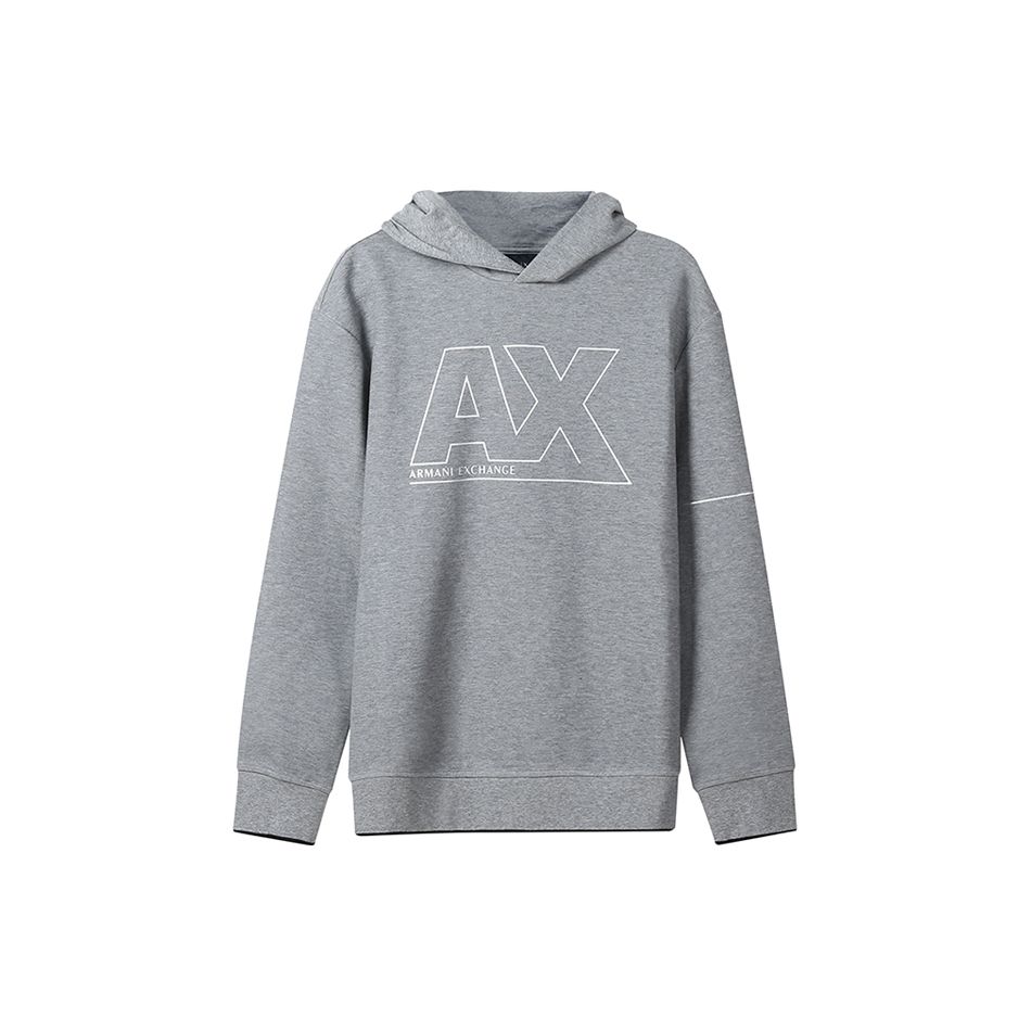 Armani Exchange Худи с логотипом-буквой Мужские худи Серый 6KZMFF-ZJ5NZ-3907