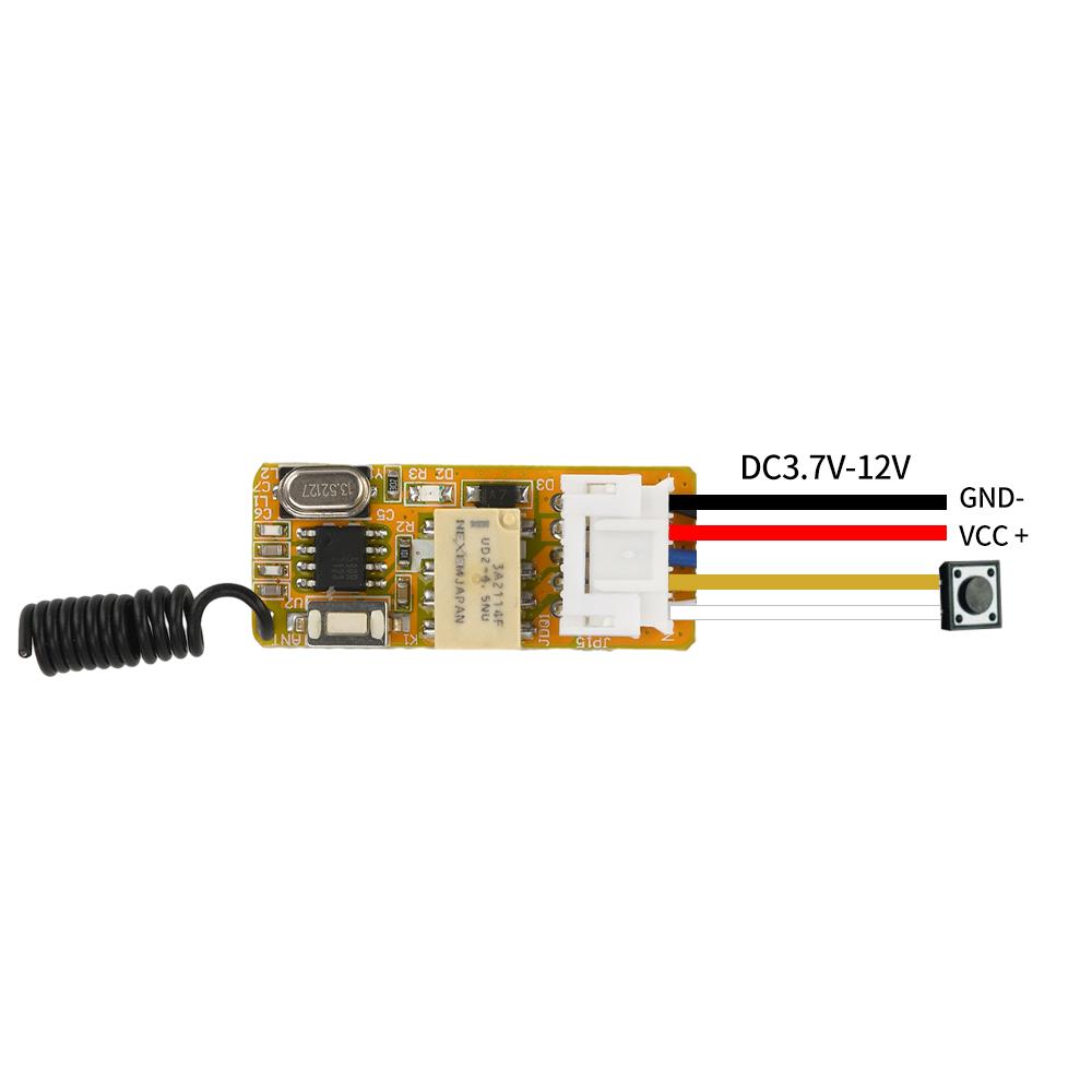 Мини-реле DC 3.5V 5V 9V 12V Беспроводной пульт дистанционного управления Переключатель для светодиодной лампы 433 МГц Микроприемник с корпусом и Белый передатчик