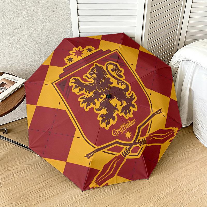 Gryffindor Pride 8 Ribs 3Fold Black Glue Uv Protection Umbrella Sun Protection Rainproof Compact Folding Umbrella For Travel Daily Use C9241930