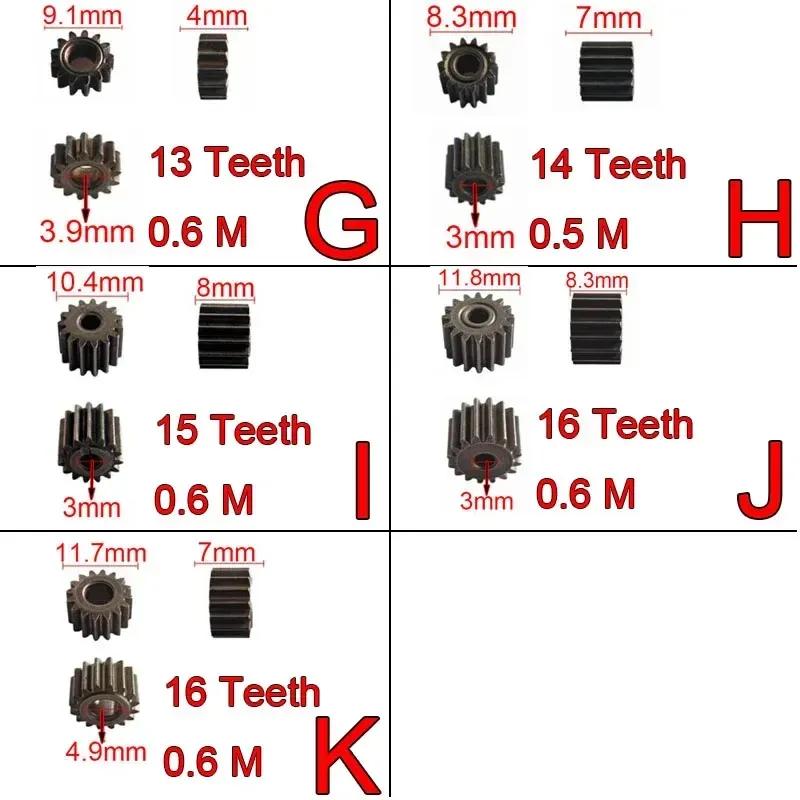 5 Pcs Charging Electric Hand Drill Gear 6/7/8/9/11/12/13/14/15/16 Teeth For RS 550 775 Motor Shaft 34/5mm Replaceable Motor Gear