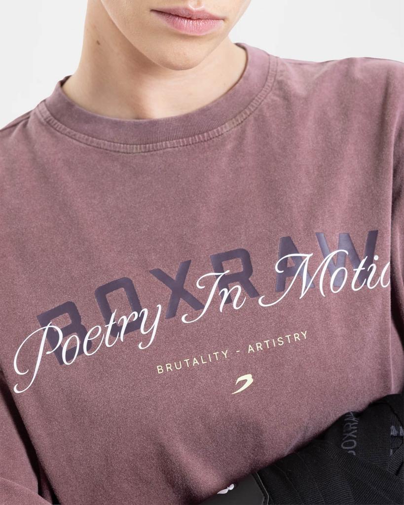 BOXRAW Свободная футболка Poetry In Motion - Женская W Bxrw-U-Pimt-W [Вымытый бордовый]